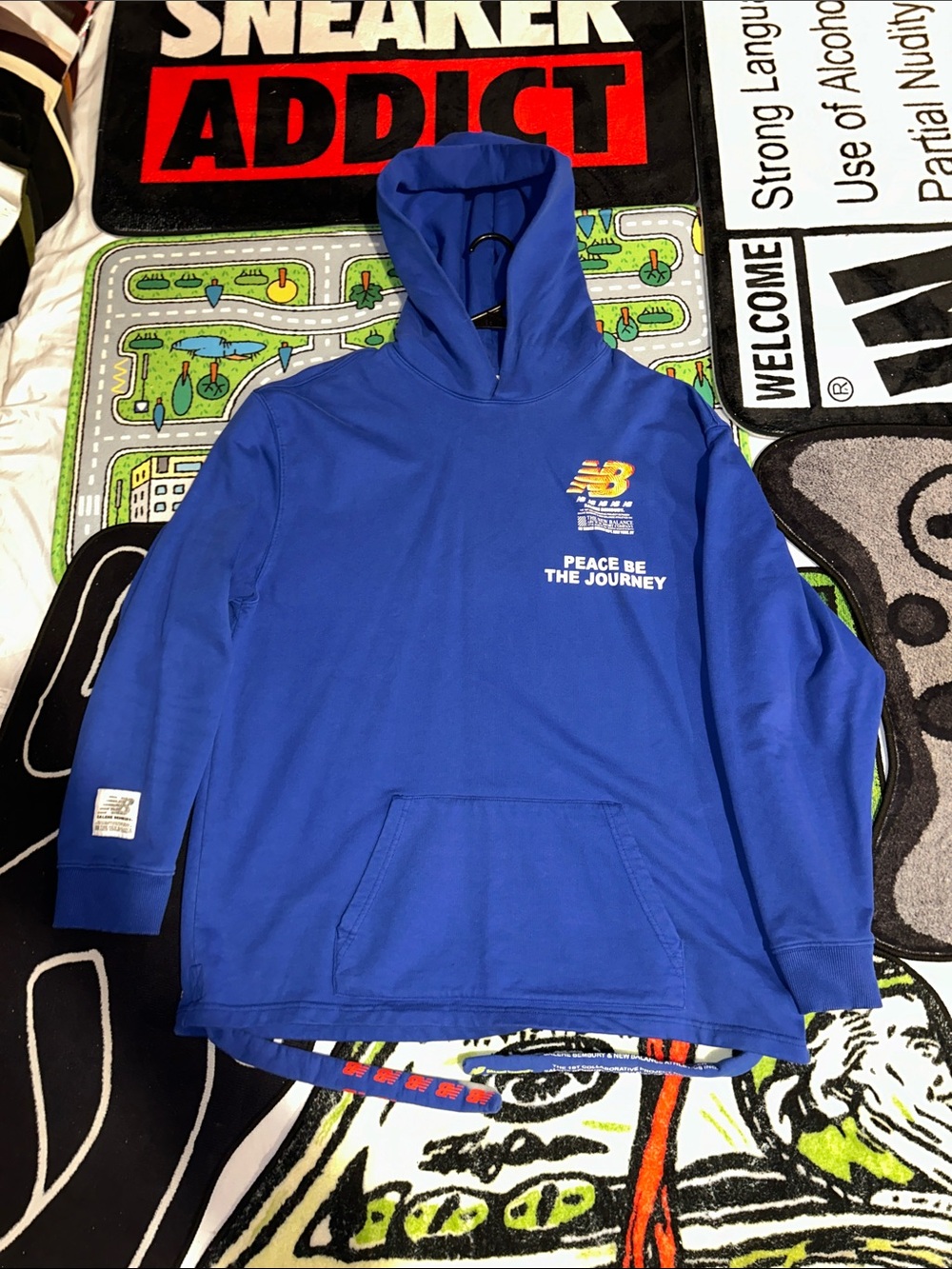 New Balance x Salahe Bembury Royal Blue 'Peace Be The Journey' Hoodie